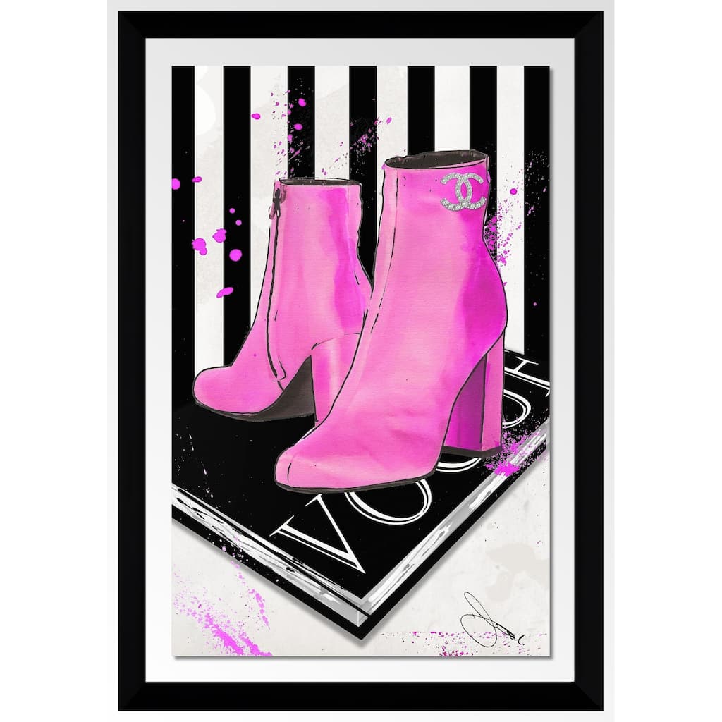 BY Jodi "These Boots By Coco" Framed Acrylic Wall Art Decor