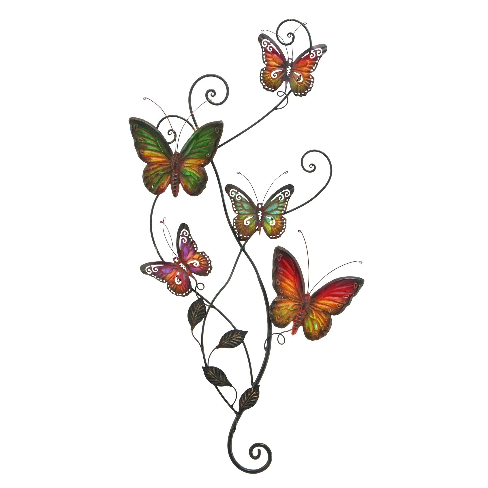 Shop Benzara Colorful Butterflies Metal Wall Decor Multicolor