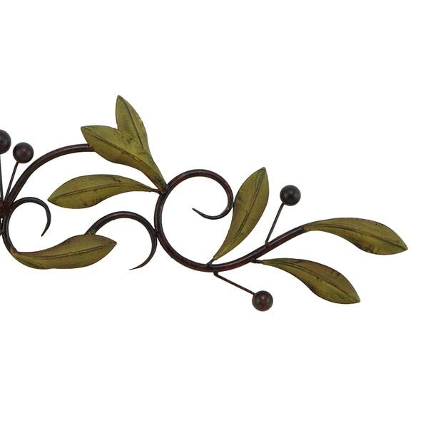 31 Olive Branch Door Top Wall Hanging In Metal Green 31 Olive Branch Door Top Wall Hanging In Metal Green