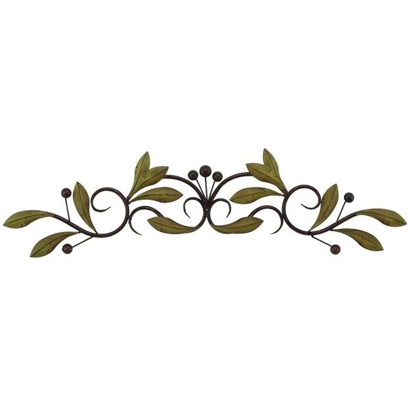 31 Olive Branch Door Top Wall Hanging In Metal Green 31 Olive Branch Door Top Wall Hanging In Metal Green