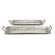 Rectangular Shaped Metal Galvanized Trays, Set of 2, Silver - Thumbnail 0