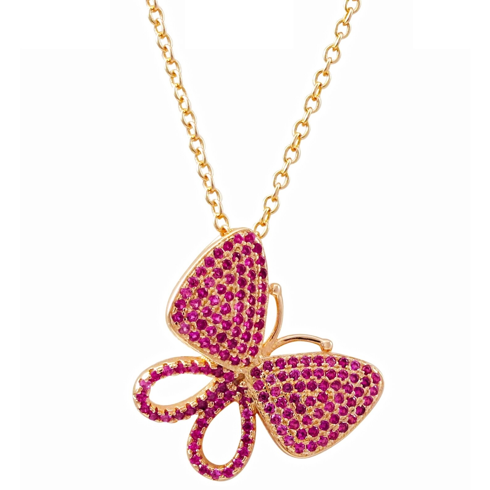 Johareez Compressed Lapis & Ruby Gemstone Butterfly Pendant Necklace in Sterling Silver Johareez Compressed Lapis & Ruby Gemstone Butterfly Pendant Necklace in Sterling Silver