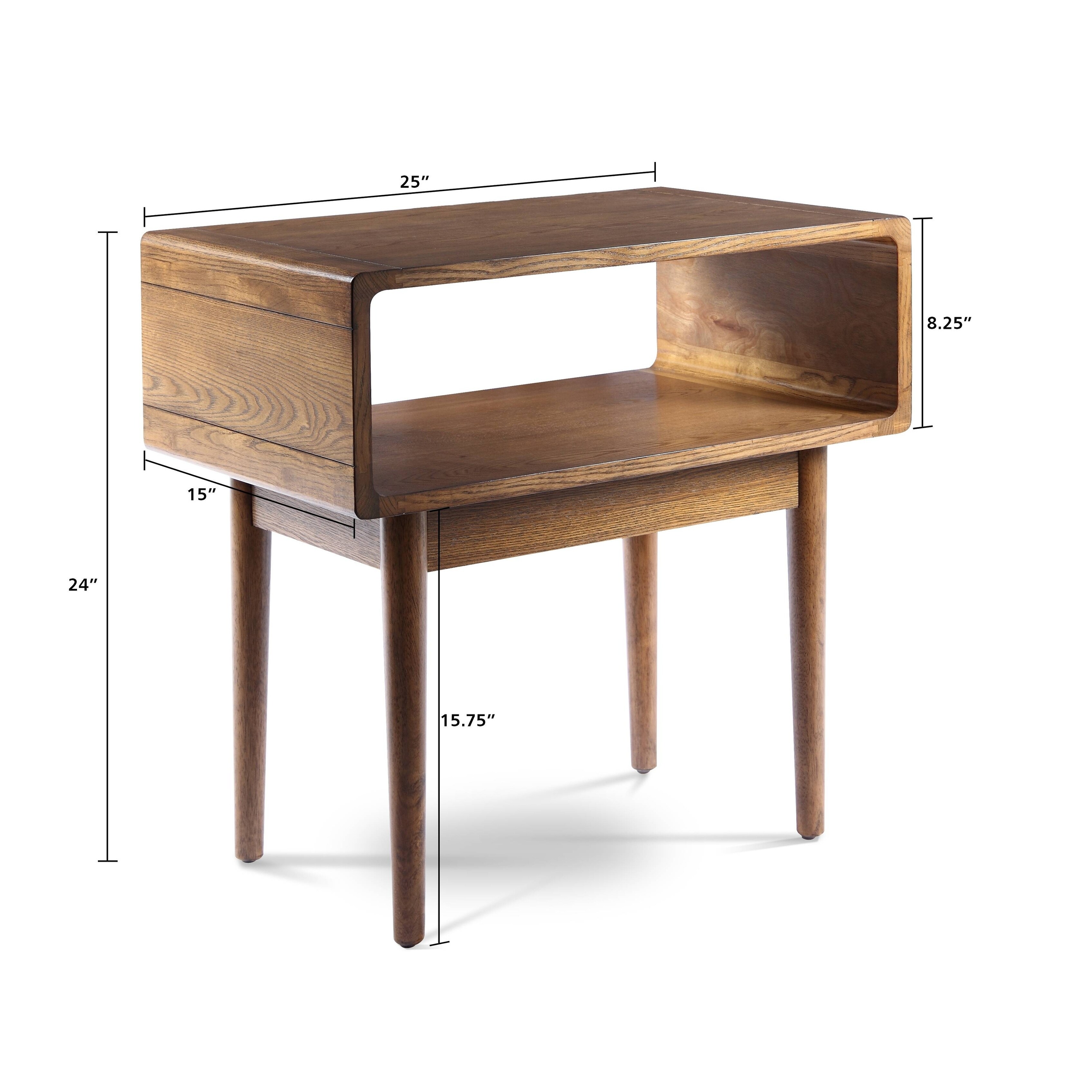 Posh Pollen Darden Mid Century Wooden Walnut End Table Posh Pollen Darden Mid Century Wooden Walnut End Table