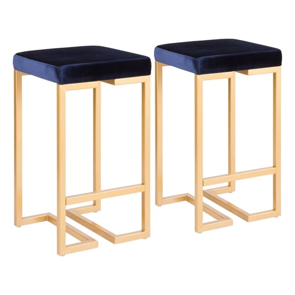 Midas Contemporary-Glam Upholstered Counter Stool (Set of 2)