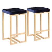 Midas Contemporary-Glam Upholstered Counter Stool (Set of 2) - N/A