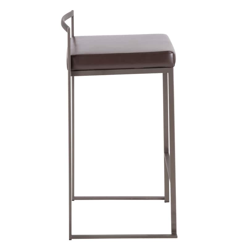 Carbon Loft Forrest Industrial Antique Stackable Counter Stool (Set of 2)