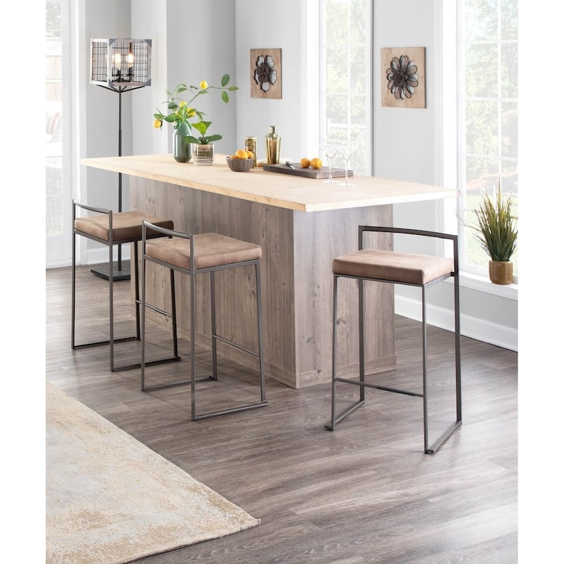 Carbon Loft Forrest Industrial Antique Stackable Counter Stool (Set of 2)