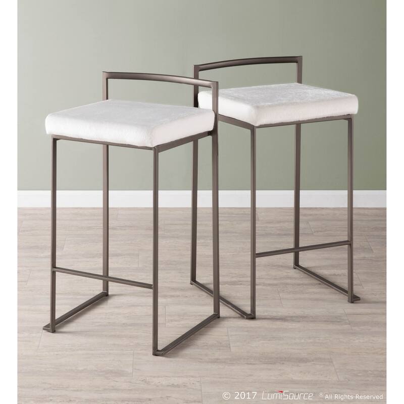 Carbon Loft Forrest Industrial Antique Stackable Counter Stool (Set of 2)