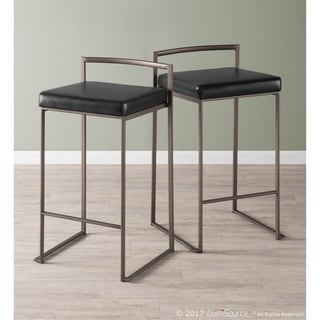 Carbon Loft Forrest Industrial Antique Stackable Counter Stool (Set of 2)