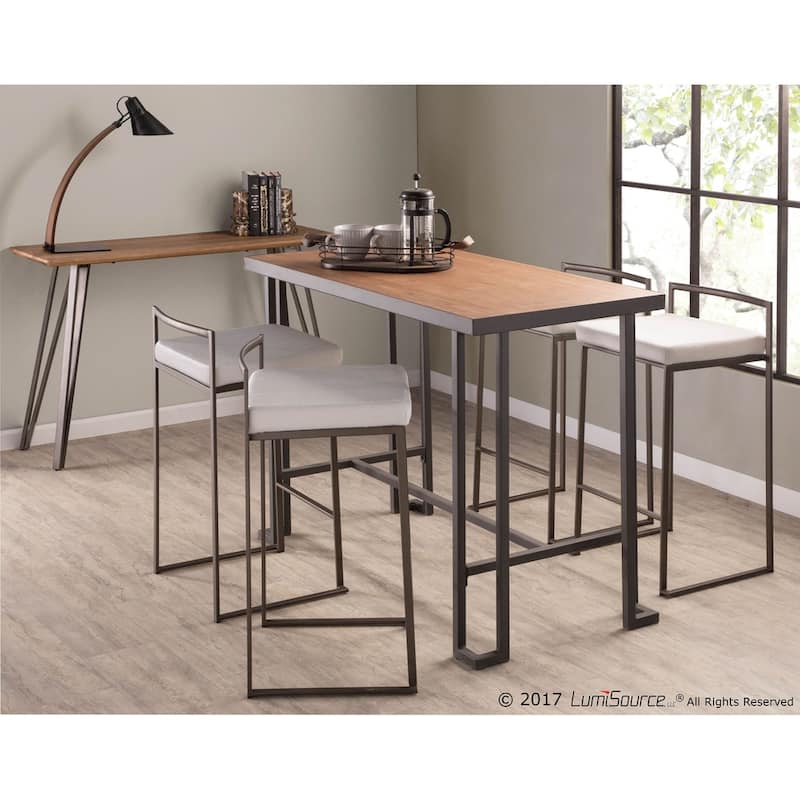 Carbon Loft Forrest Industrial Antique Stackable Counter Stool (Set of 2)