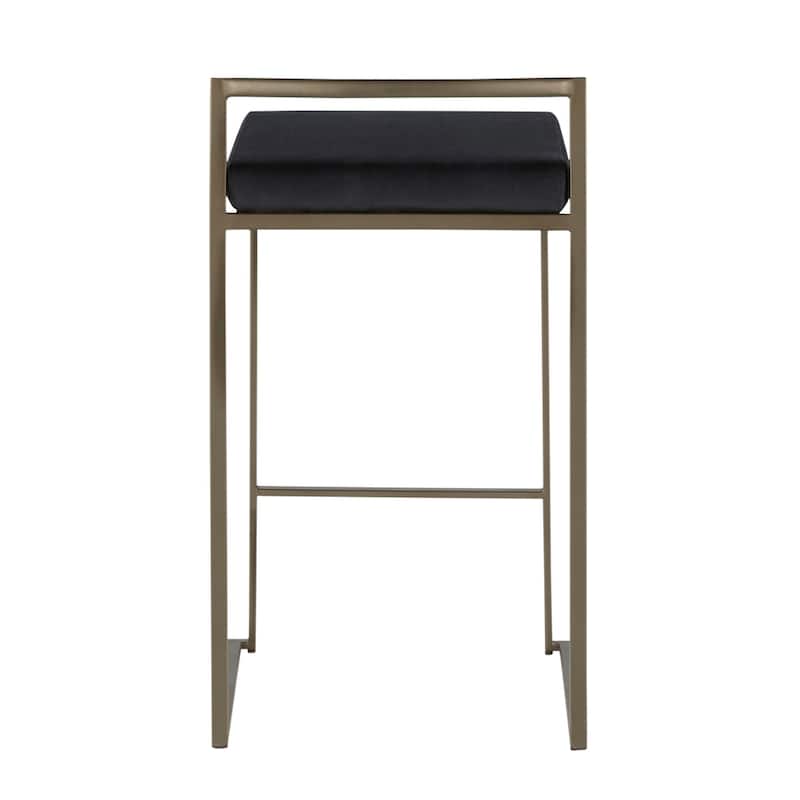 Carbon Loft Forrest Industrial Antique Stackable Counter Stool (Set of 2)
