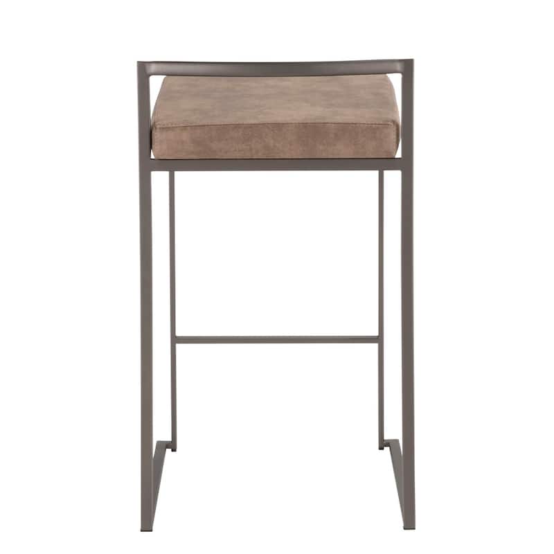 Carbon Loft Forrest Industrial Antique Stackable Counter Stool (Set of 2)