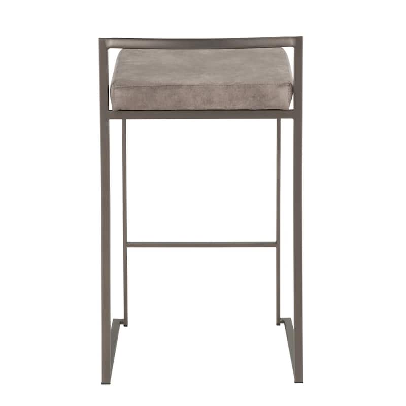 Carbon Loft Forrest Industrial Antique Stackable Counter Stool (Set of 2)