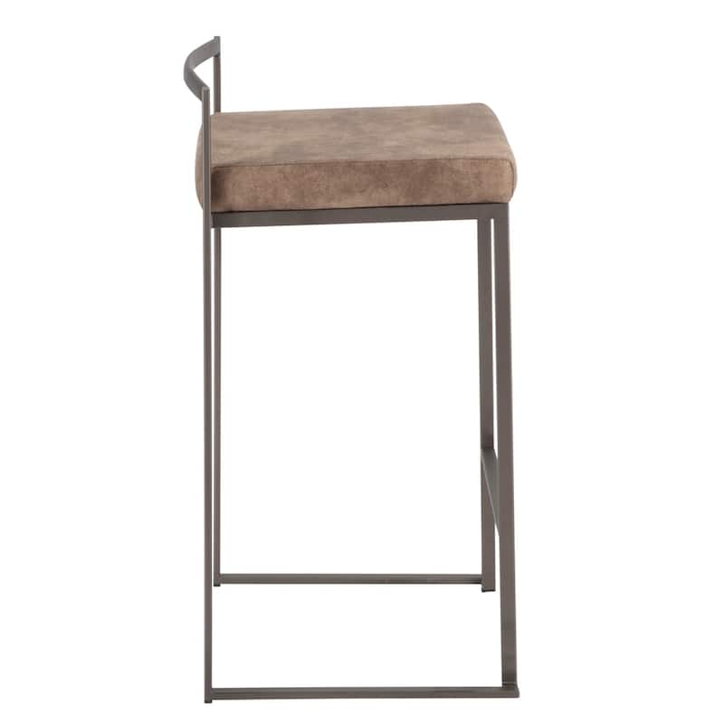 Carbon Loft Forrest Industrial Antique Stackable Counter Stool (Set of 2)