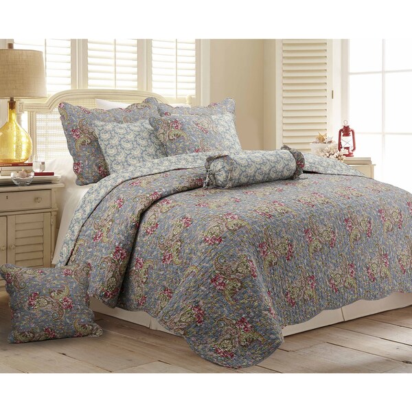 Copper Grove Wheatley Floral Paisley Cotton 3-piece King Size Quilt Set