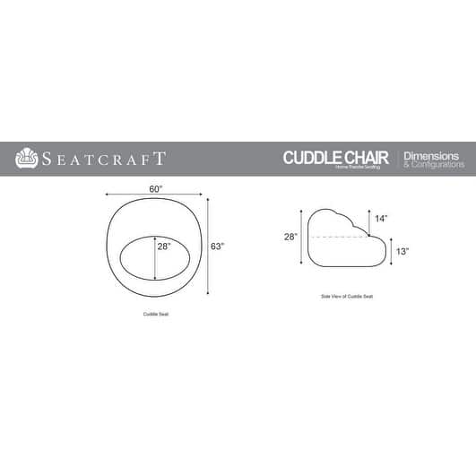 Seatcraft Bella Fabric Cuddle Seat Home Theater Foam Bean Bag Chair