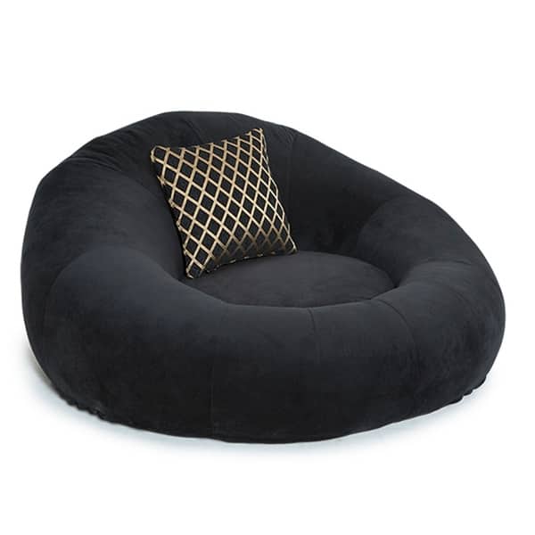 slide 1 of 13, Seatcraft Bella Fabric Cuddle Seat Home Theater Foam Bean Bag Chair Black