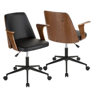 Shop Verdana Mid-Century Modern Upholstered Office Chair with Wood