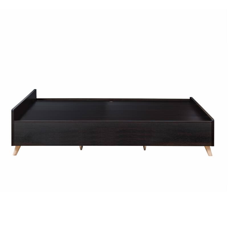 DH BASIC Mid-Century Modern Cappuccino Queen 3-Drawer Storage Platform Bed by Denhour