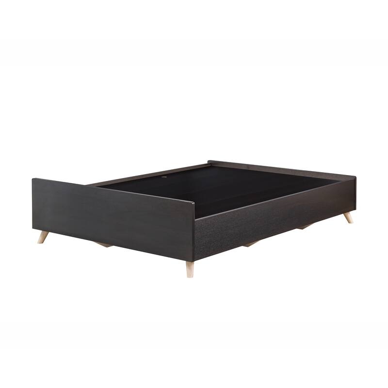 DH BASIC Mid-Century Modern Cappuccino Queen 3-Drawer Storage Platform Bed by Denhour