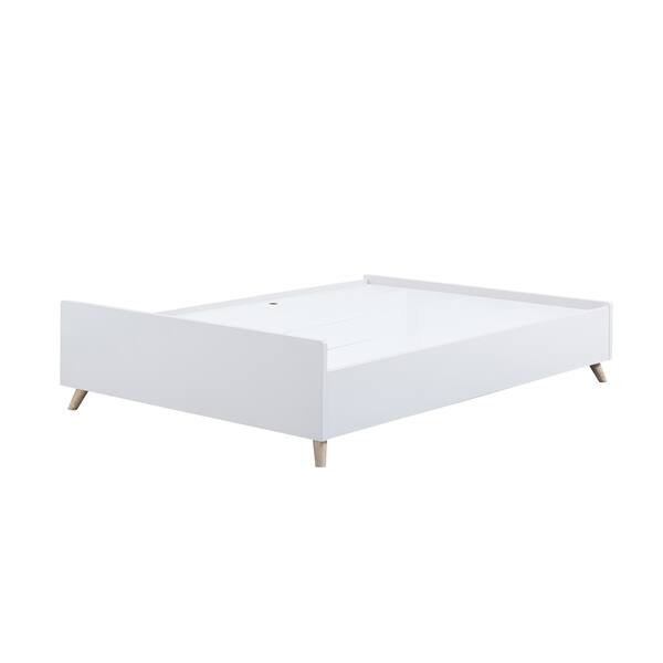 Bridgette Modern White Queen Size Platform Storage Bed Bridgette Modern White Queen Size Platform Storage Bed