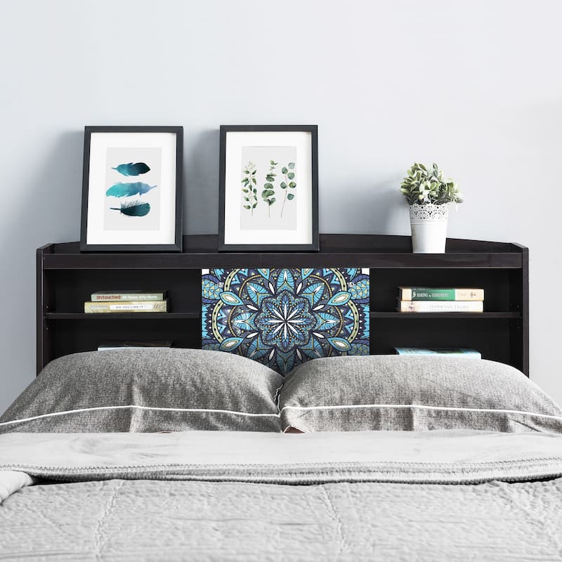 DH BASIC Contemporary Cappuccino 6-Shelf Headboard by Denhour