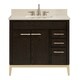 preview thumbnail 4 of 11, Avanity Hepburn 37 in. Vanity Combo in Dark Chocolate with Top and Sink Crema Marfil Marble Top
