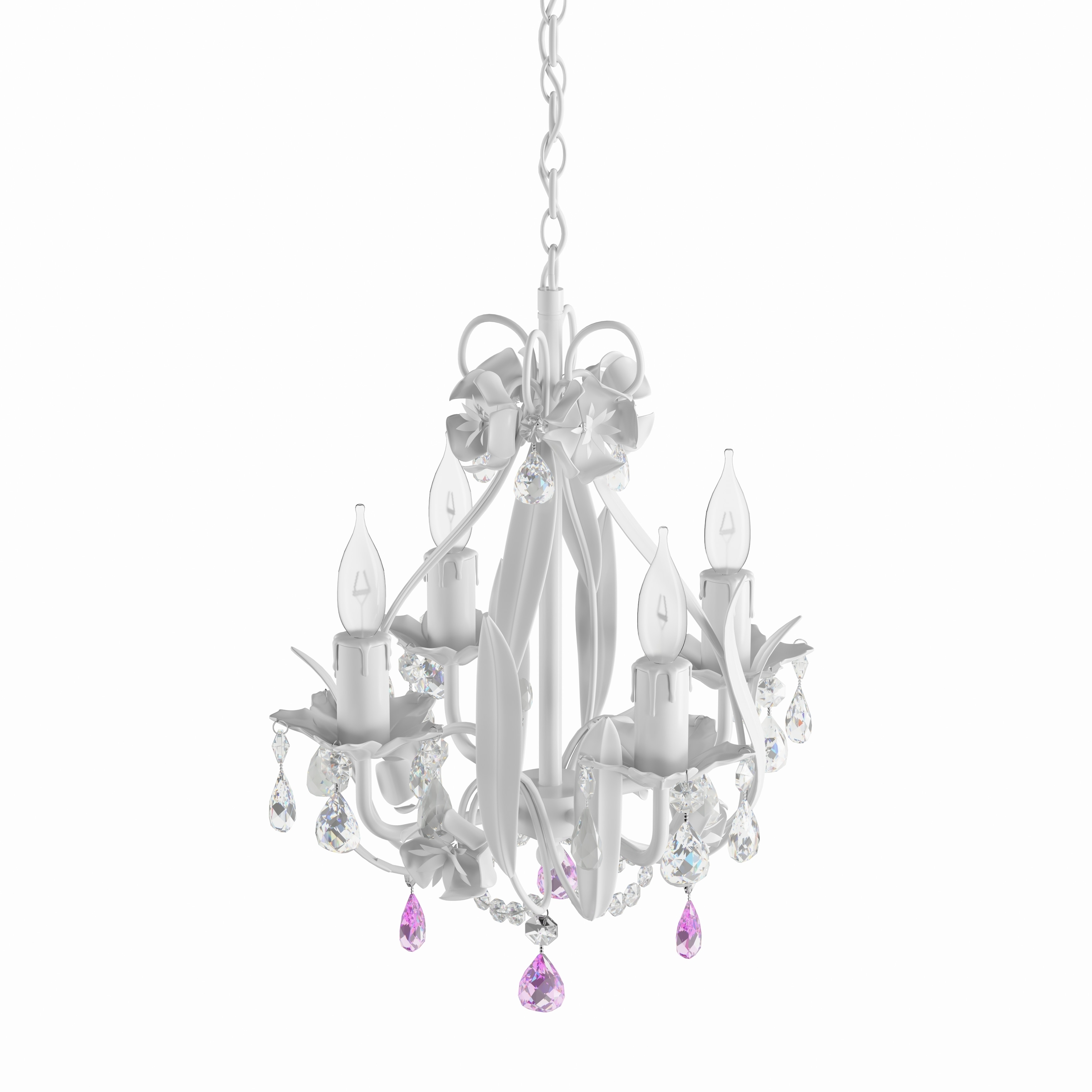 Silver Orchid Held Gallery Wrought Iron and Crystal Mini 4-light Chandelier (4 light mini crystal chandelier) - Chandeliers For Bedrooms by Overstock.com