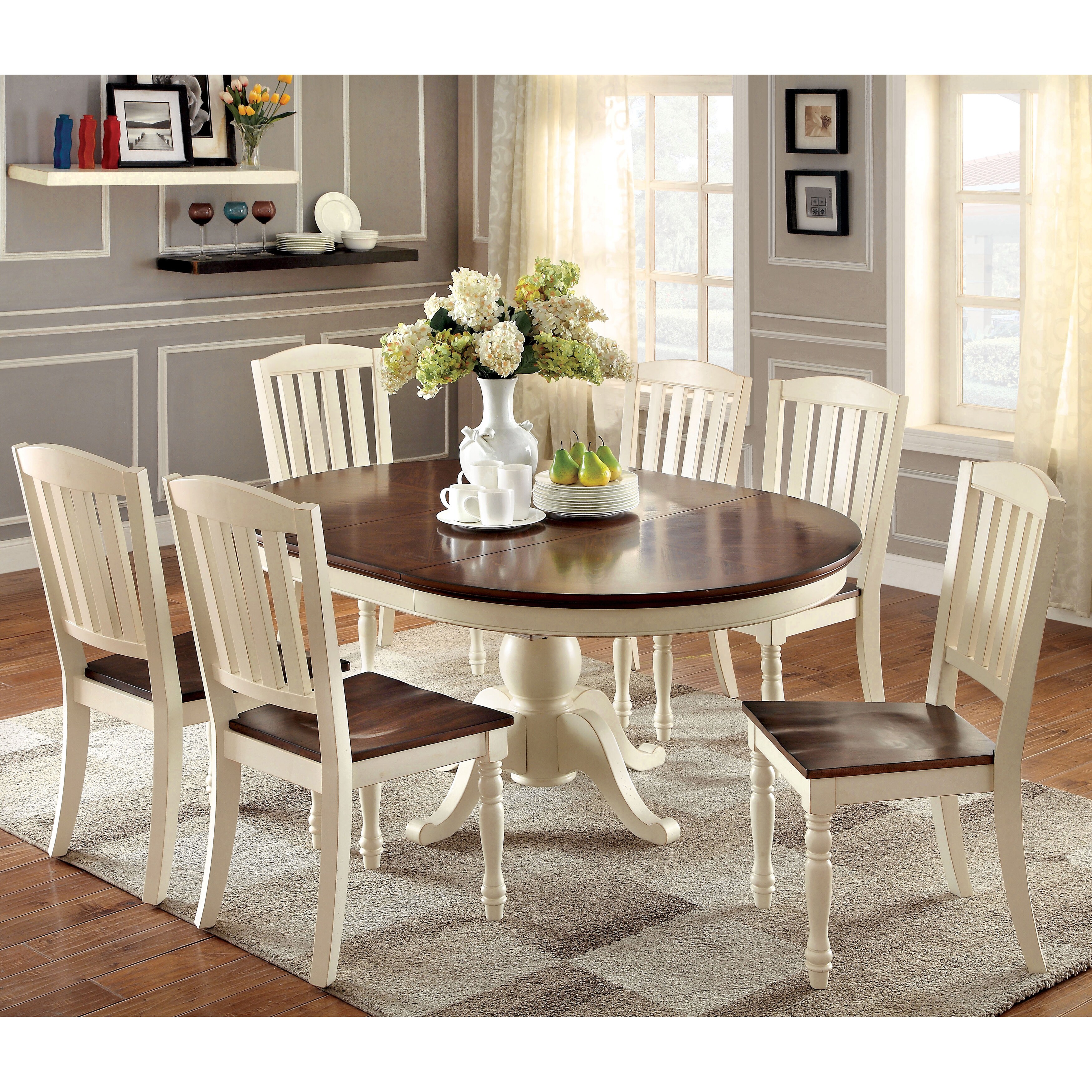 Shop Furniture Of America Bethannie Cottage Style 2 Tone Dining