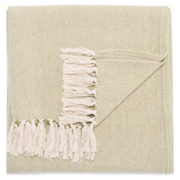Carson Carrington Langesund Handmade Cotton Green Throw