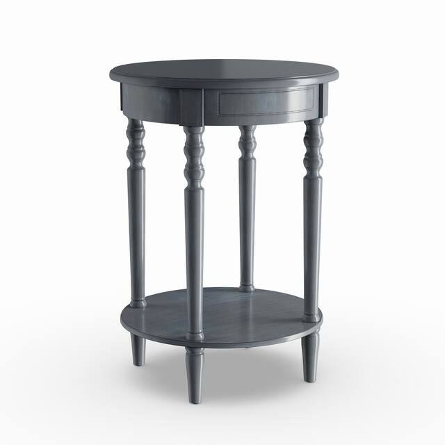 The Curated Nomad Saturnino Oval Accent Table - Antique Navy