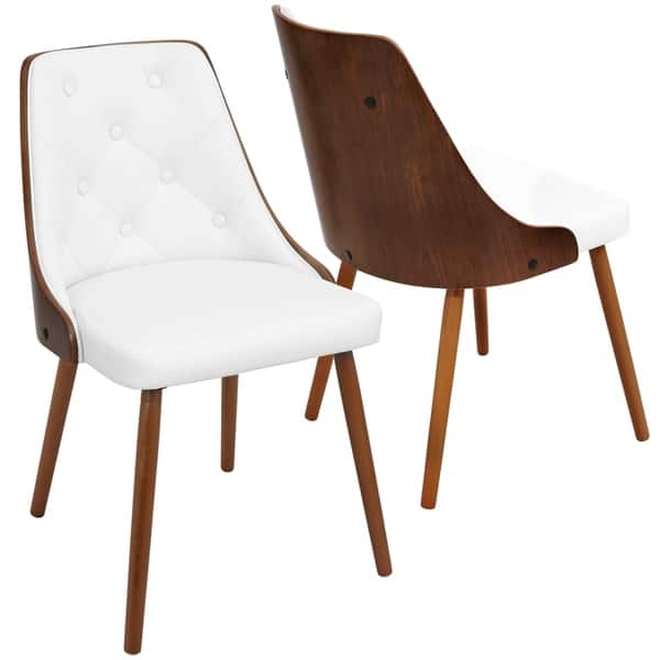 slide 2 of 12, Carson Carrington Arvika Mid-century Modern Walnut Wood Dining Chair - N/A White