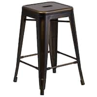Carbon Loft Walton 24-inch High Backless Distressed Metal Indoor Counter Height Stool