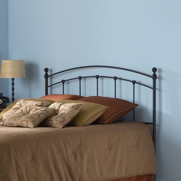 Sanford Metal Headboard with Castings and Round Finial Posts