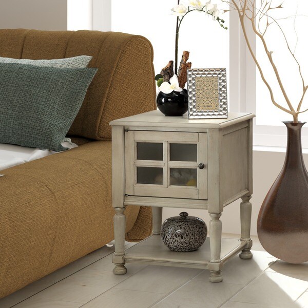 Furniture of America Madelle IV Vintage Style 1-Cabinet Side Table/Nightstand