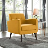 Carson Carrington Keflavik Mid-century Mustard Yellow Linen Arm Chair