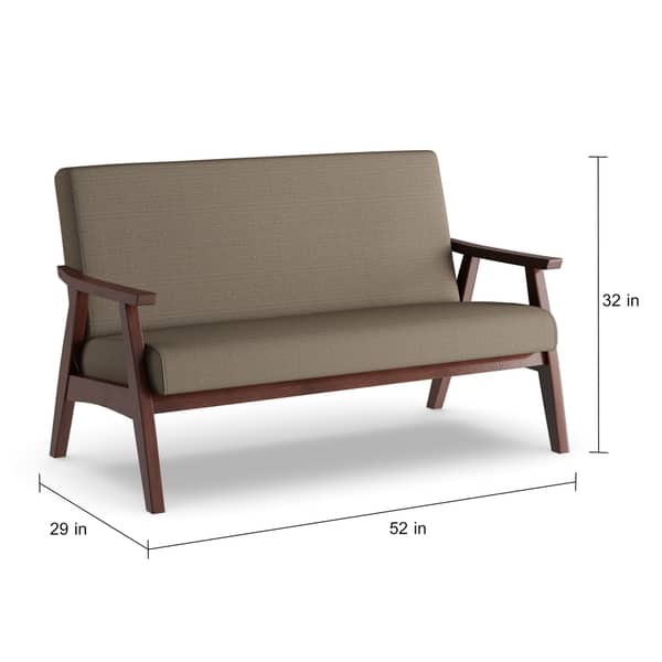 dimension image slide 1 of 2, Carson Carrington Karkkila Mid-Century Settee Loveseat