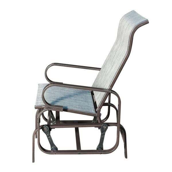 Shop Sunlife Outdoor Garden Rocking Chair Steel Frame Patio Rocker Gliders Gray Overstock 20370907