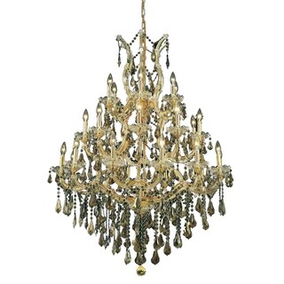 Fleur Illumination 28 light Gold Chandelier (swarovski elements crystals(golden teak)/Gold) - Chandeliers For Bedrooms by Overstock.com