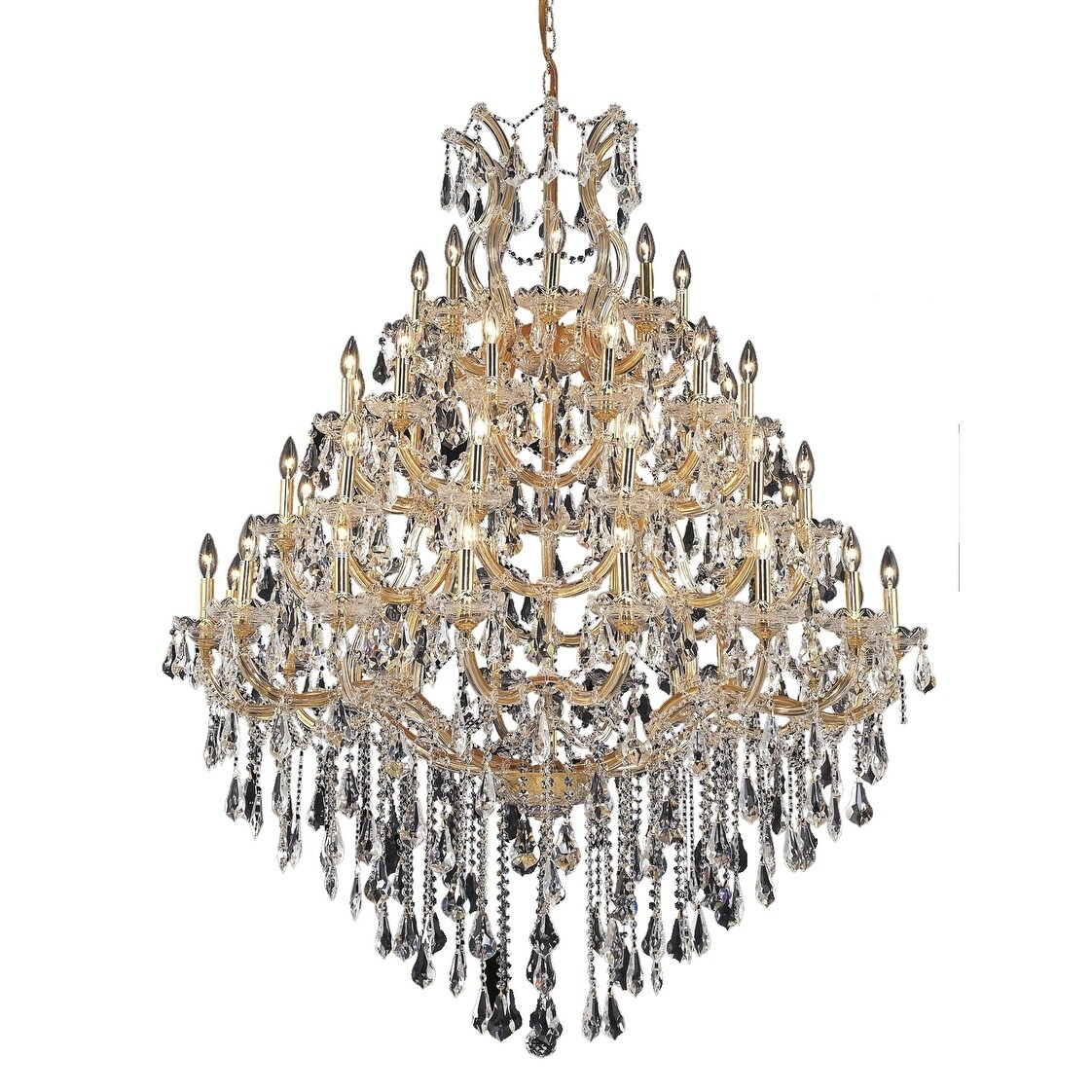 Fleur Illumination 49 light Gold Chandelier (royal cut crystals/Gold) - Chandeliers For Bedrooms by Overstock.com