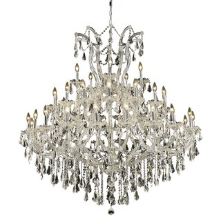 Fleur Illumination 41 light Chrome Chandelier (Chrome/swarovski elements crystals) - Chandeliers For Bedrooms by Overstock.com