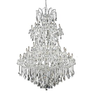 Fleur Illumination 61 light Chrome Chandelier (Chrome/swarovski elements crystals) - Chandeliers For Bedrooms by Overstock.com
