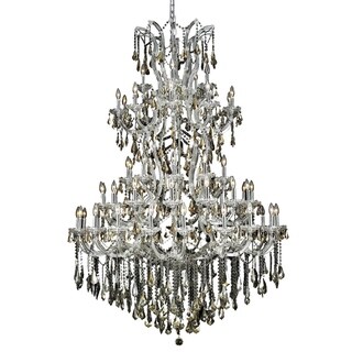 Fleur Illumination 61 light Chrome Chandelier (Chrome/royal cut crystals(golden teak)) - Chandeliers For Bedrooms by Overstock.com