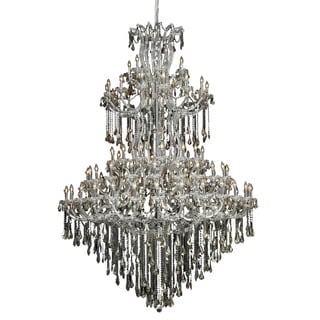 Fleur Illumination 85 light Chrome Chandelier (Chrome/royal cut crystals(golden teak)) - Chandeliers For Bedrooms by Overstock.com