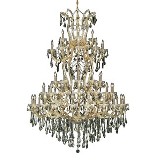 Fleur Illumination 61 light Gold Chandelier (Gold/royal cut crystals(golden teak)) - Chandeliers For Bedrooms by Overstock.com