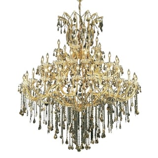 Fleur Illumination 49 light Gold Chandelier (swarovski elements crystals(golden teak)/Gold) - Chandeliers For Bedrooms by Overstock.com