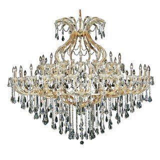 Fleur Illumination 49 light Gold Chandelier (swarovski elements crystals/Gold) - Chandeliers For Bedrooms by Overstock.com