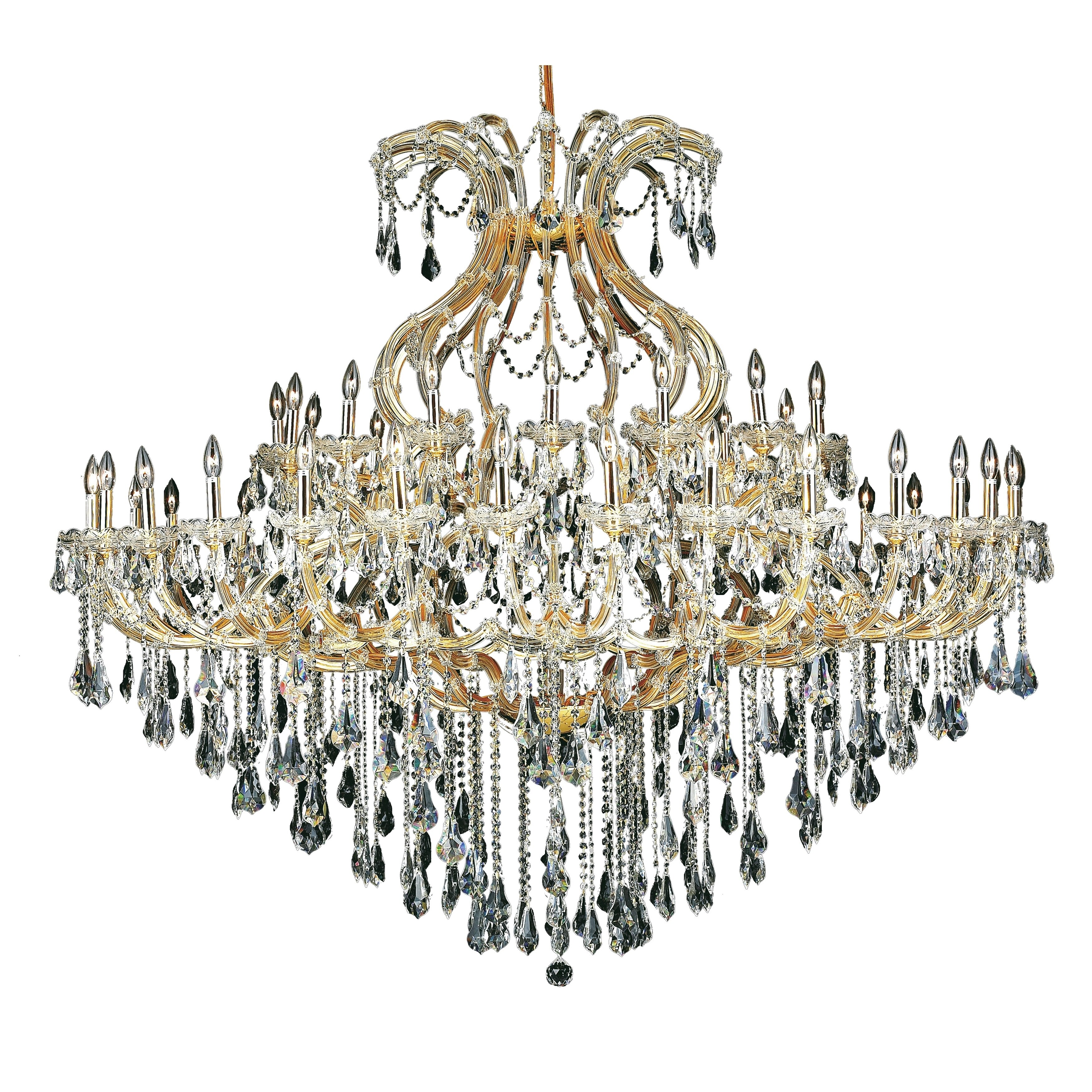Fleur Illumination 49 light Gold Chandelier (royal cut crystals/Gold) - Chandeliers For Bedrooms by Overstock.com