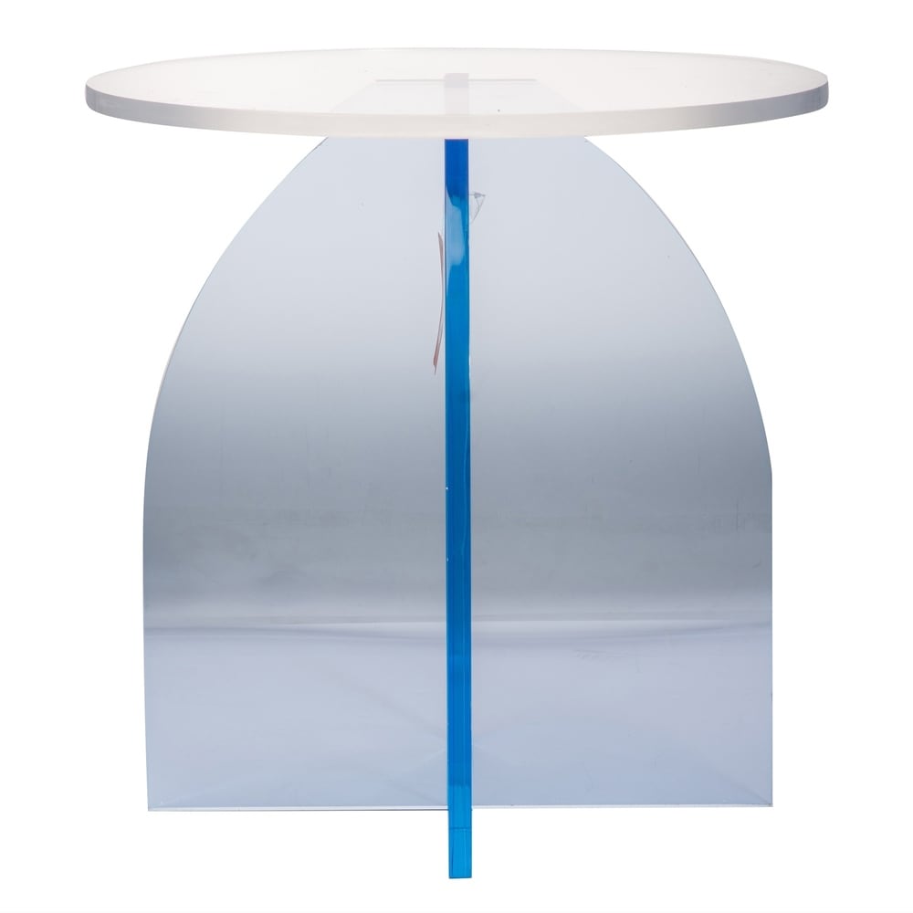 Strick and Bolton  Clamma Blue Acrylic Side Table
