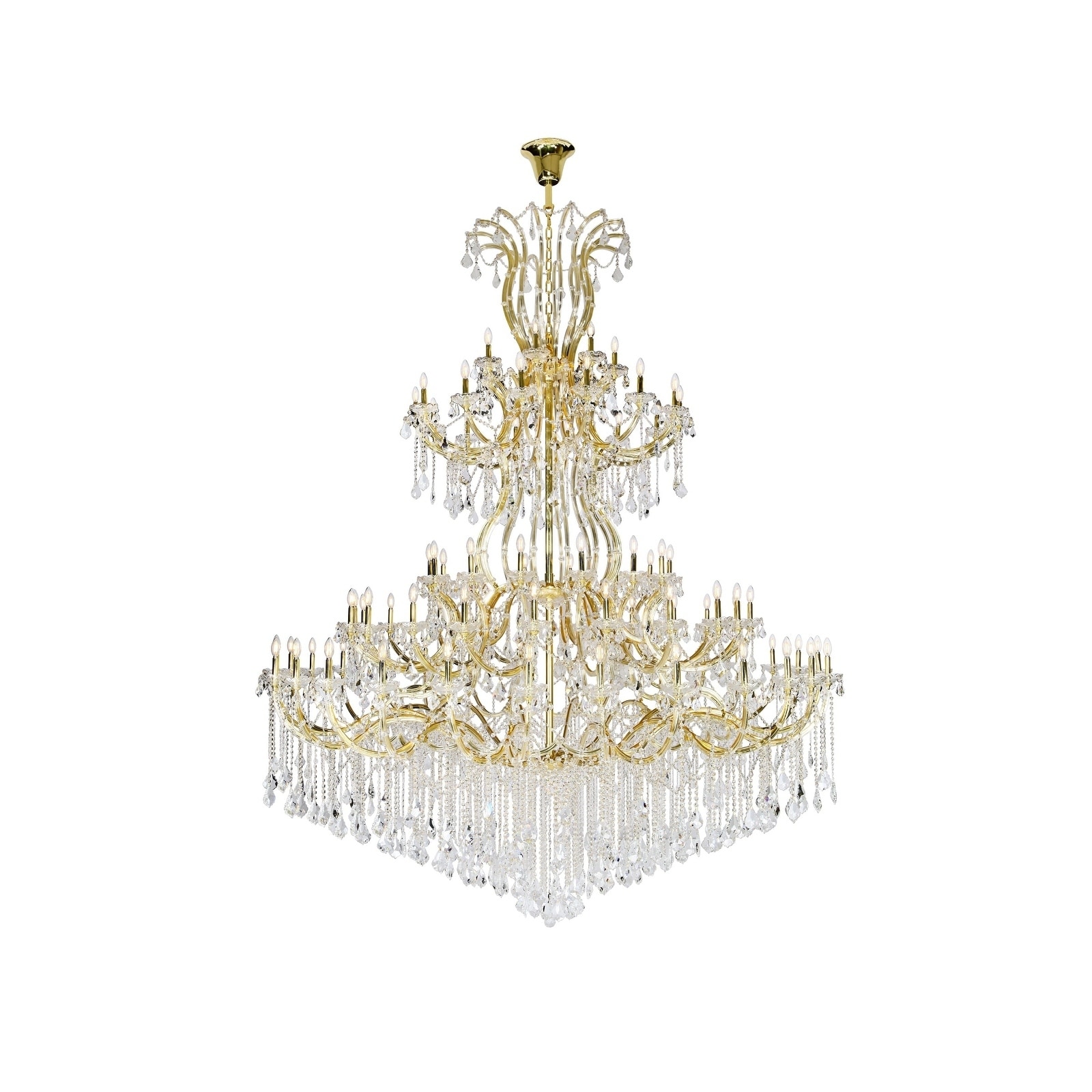 Fleur Illumination Collection Chandelier D:96in H:120in Lt:84 Gold Finish (elegant cut crystals/Gold) - Chandeliers For Bedrooms by Overstock.com